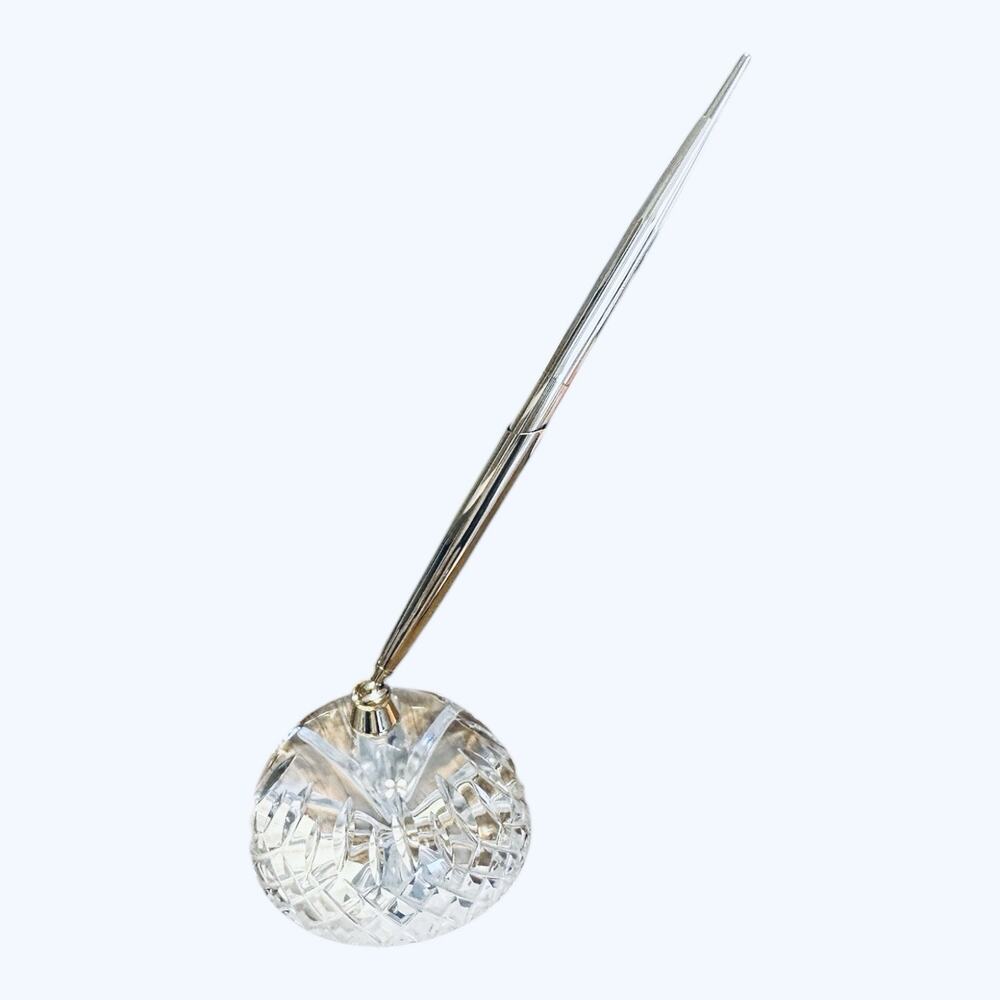 Vintage Lenox Crystal Mystic Penholder & Pen Gold Tone NIB Office Desk